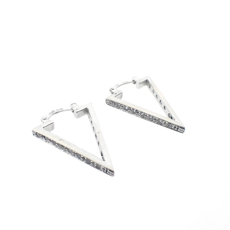Image 6 of White gold earrings with zirconia