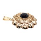 Image 2 of Vintage gold pendant with garnet; filigree technique
