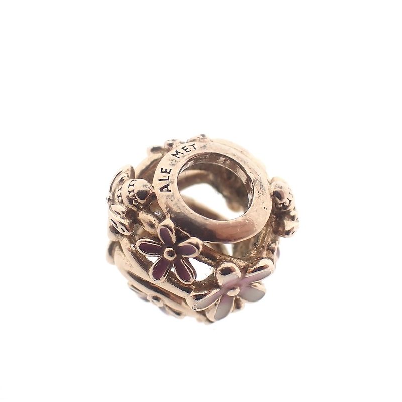 Image 6 of Pandora Moments openwork charm; Rose gold plated; Pink Daisies