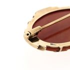 Afbeelding 5 van Gouden broche met camee; bloedkoraal