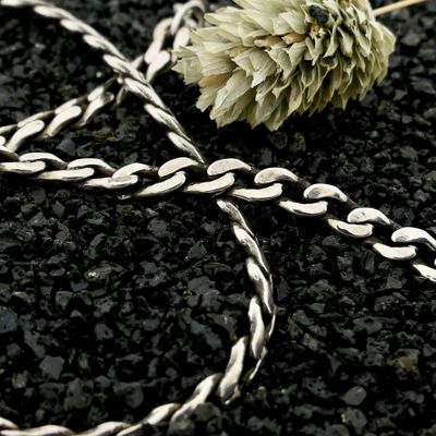 Image 2 of Silver Flat Gourmet Link Necklace