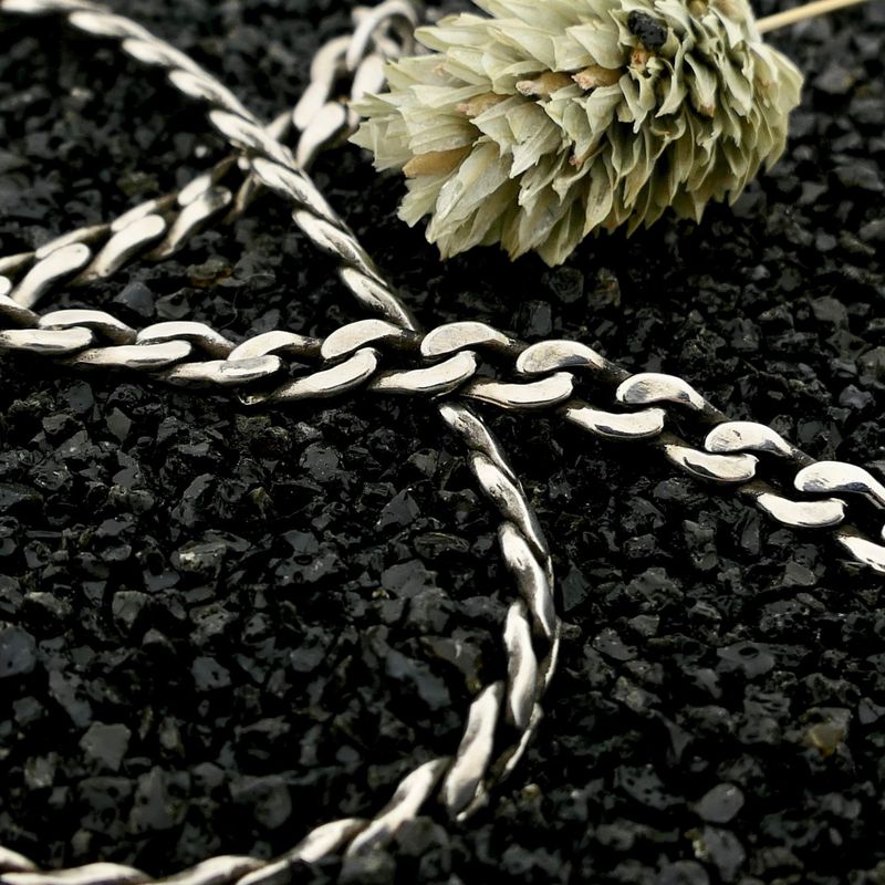Image 2 of Silver Flat Gourmet Link Necklace