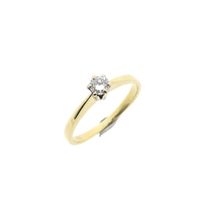 Gold solitaire ring with diamond | 0.20 ct.
