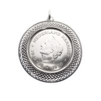Silver pendant with a 10 guilder coin; Juliana 1970
