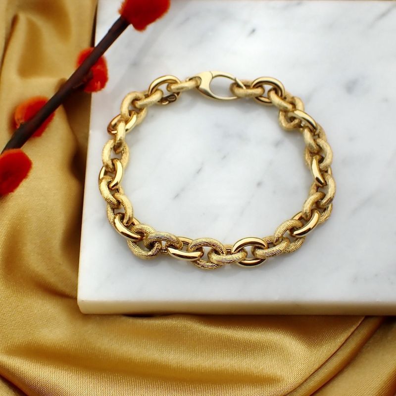 Image 2 of 18K Gold Anchor Link Bracelet | 19 cm