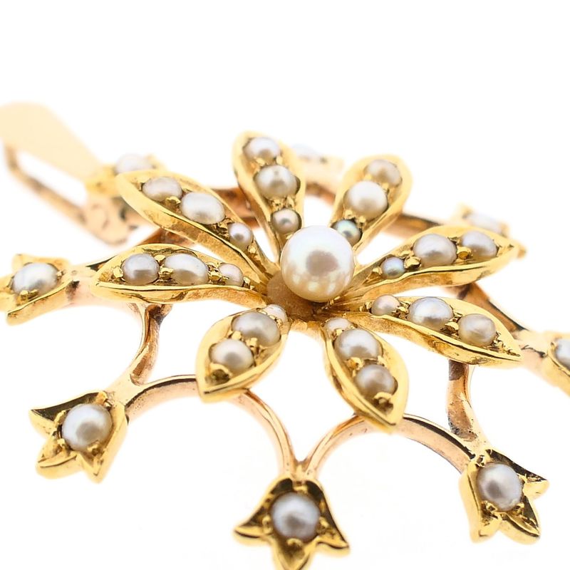 Image 5 of Gold Pendant with Cultured Pearls