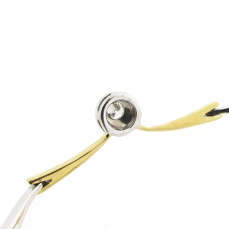 Image 8 of Two-tone gold necklace with diamond; 0.16 ct.