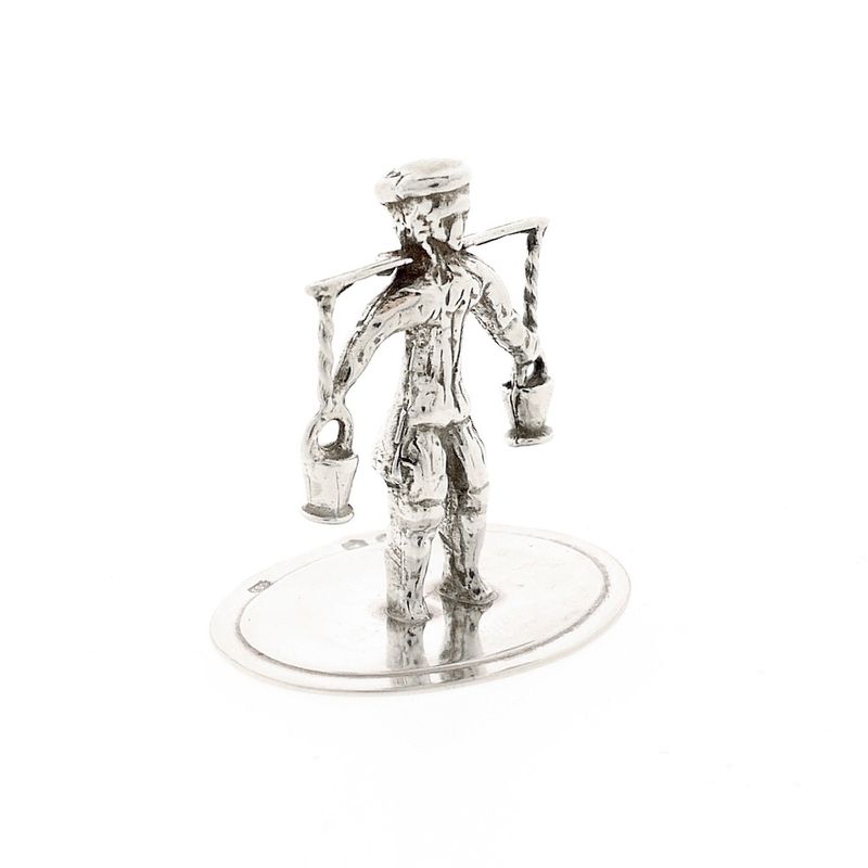 Image 4 of Antique silver statuette of a man with a yoke