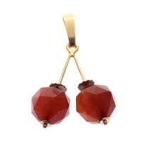 Gold 'Cherry' pendant with carnelian