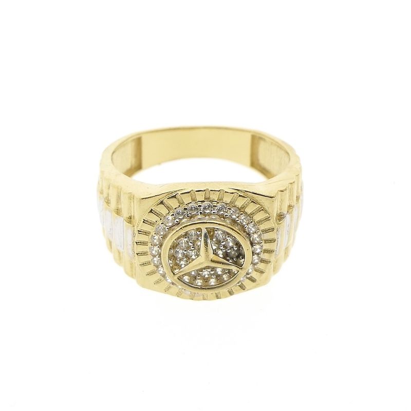 Image 5 of Two-tone gold ring with Mercedes logo