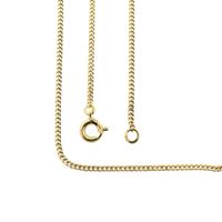 Gold flat gourmet link chain | 60 cm