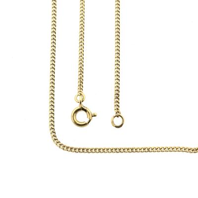 Image 1 of Gold flat gourmet link chain | 60 cm