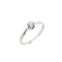 White gold solitaire ring with diamond | 0.05 ct.