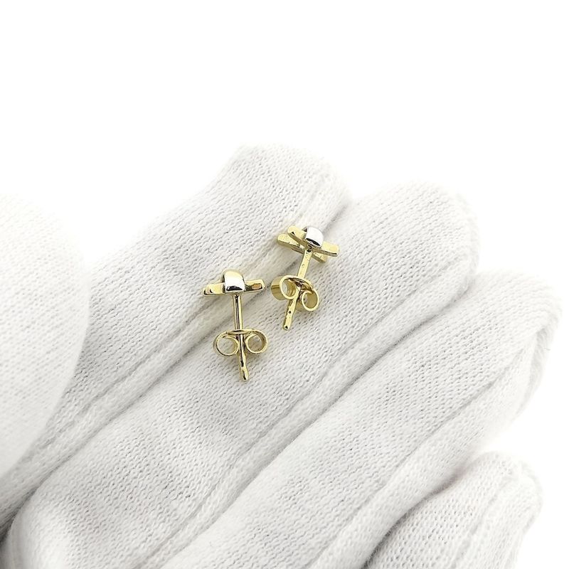 Image 7 of Two-tone gold stud earrings