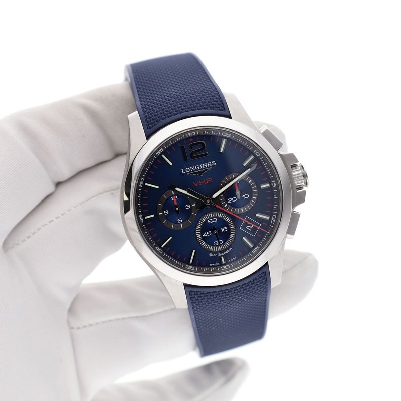 Image 8 of Longines V.H.P. Chronograph L3.717.4.96.9; Very high precision men's watch