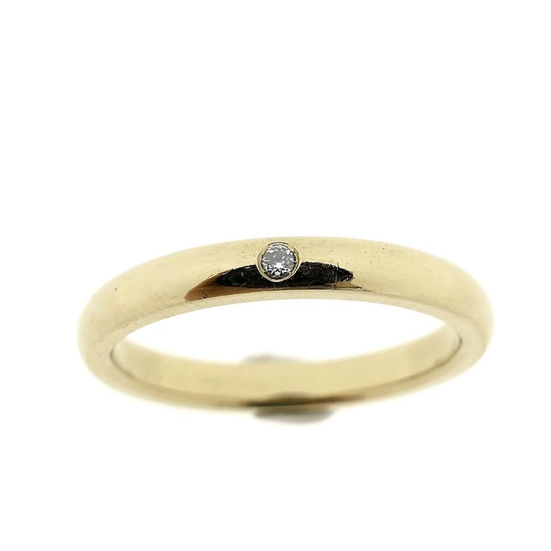 Image 2 of Gold solitaire ring with diamond | Tiffany & Co; By Elsa Peretti