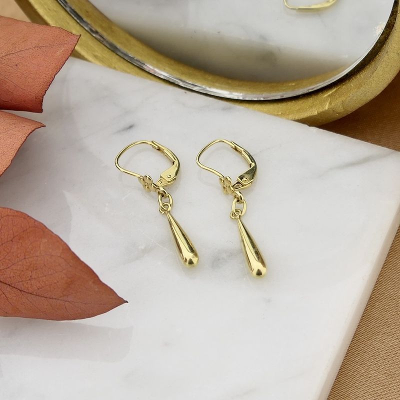 Image 2 of Gold drop earrings