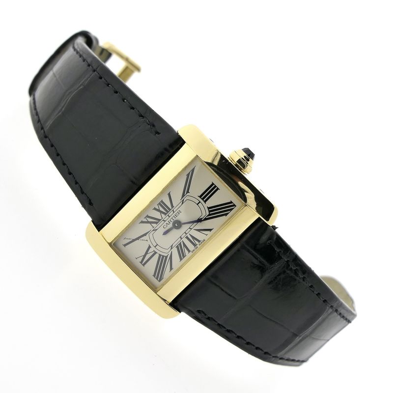 Image 8 of Cartier Tank Divan; 18k gold women's watch