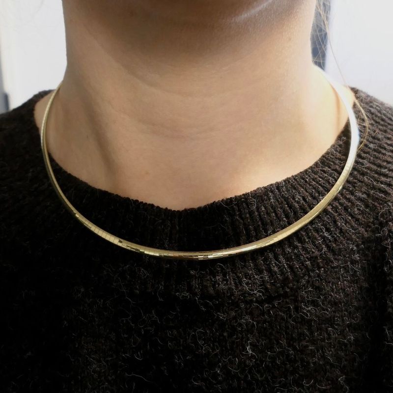 Image 8 of Bicolor gold omega link necklace; Dancangelo