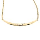 Image 7 of Gold Fantasy Link Necklace with Tricolor Pendant