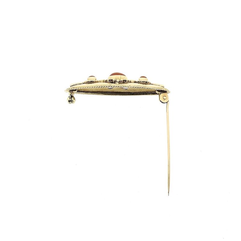 Image 5 of Antique gold brooch with blood coral