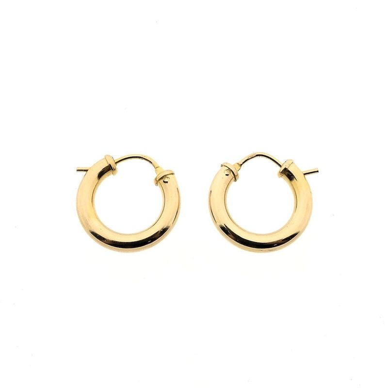 Image 4 of Gold hinged hoop earrings Ø 16.1 mm