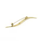 Image 3 of Vintage gold brooch of a feather
