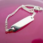 Image 2 of Silver gourmet link bracelet with engraving plate; Children