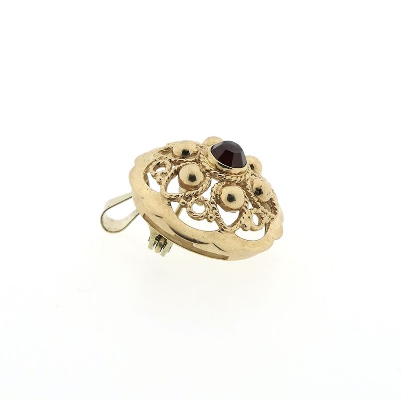 Image 3 of Vintage gold brooch/pendant with garnet