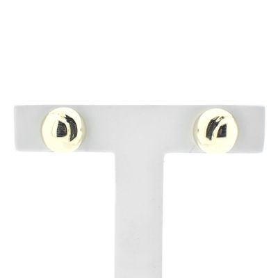 Image 2 of Gold stud earrings with large round button