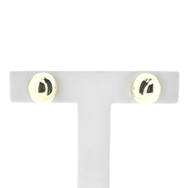Image 2 of Gold stud earrings with large round button