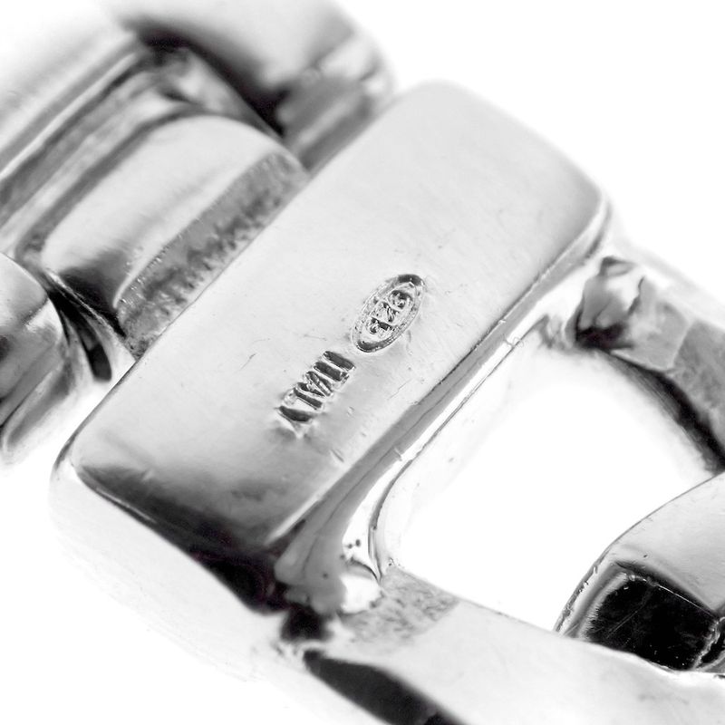 Image 6 of Silver wide bracelet with closed figaro links | 21.5 cm