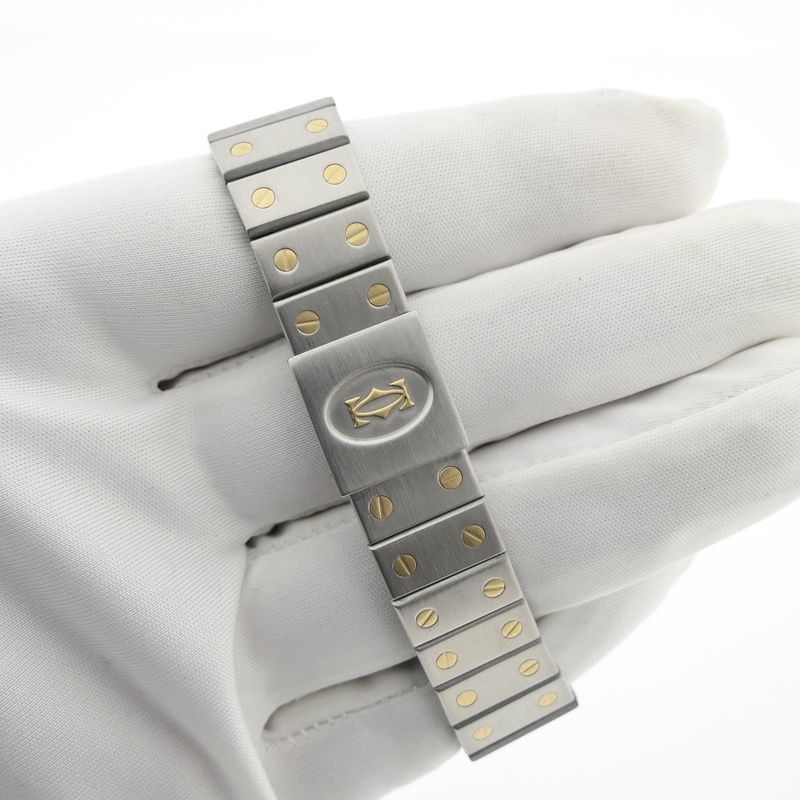 Image 8 of Cartier Santos Carree 2961; 18k. Gold/steel unisex watch