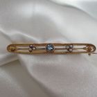 Image 3 of Antique gold brooch with aquamarine and pearls | Victorian