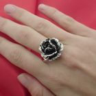 Image 7 of Silver ring with large rose