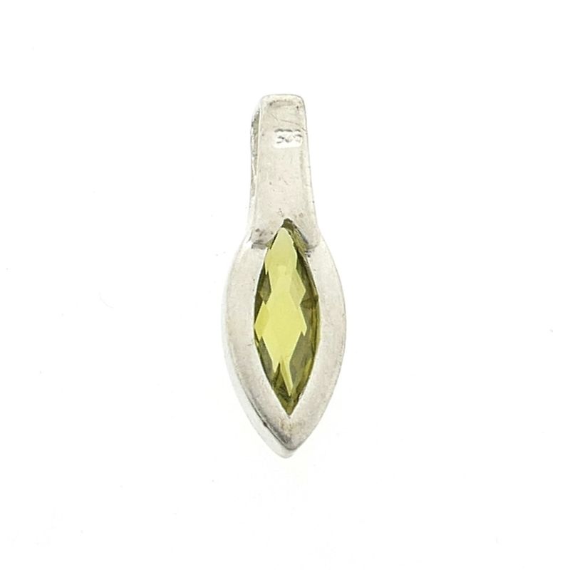 Image 3 of Silver pendant with green zirconia