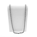 Image 1 of Silver long twisted link necklace | 80 cm