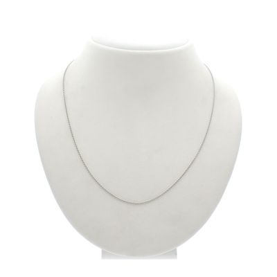 Image 1 of White gold thin anchor link necklace | 46 cm