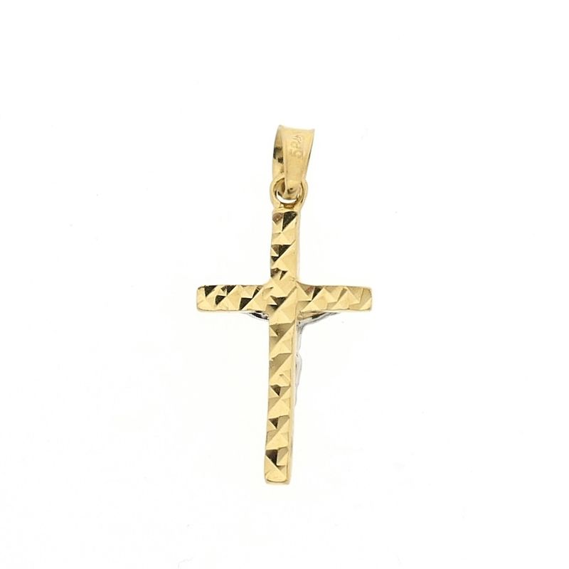 Image 3 of Two-tone gold pendant of a cross with corpus
