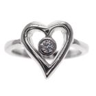 Image 2 of Silver ring with zirconia in heart