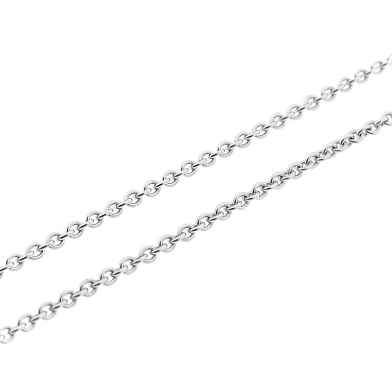 Image 6 of White gold thin anchor link necklace | 42 cm