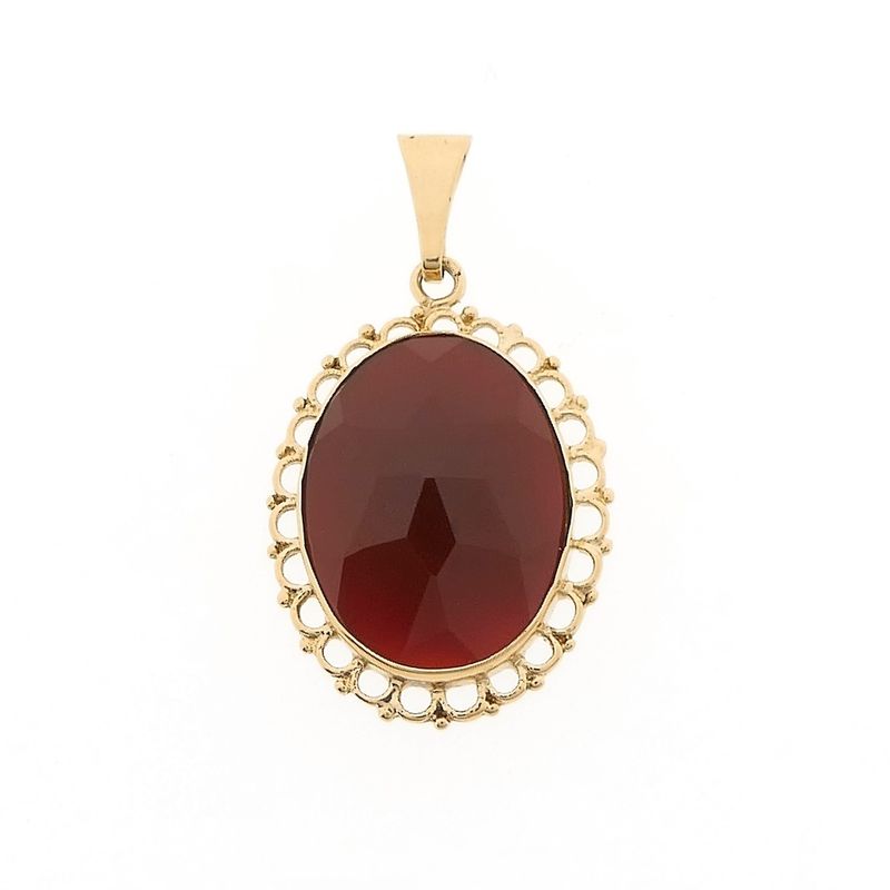 Image 1 of Vintage gold pendant with carnelian