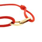 Image 4 of Forever Knots® Handmade Red Satin Bracelet with Gold Link
