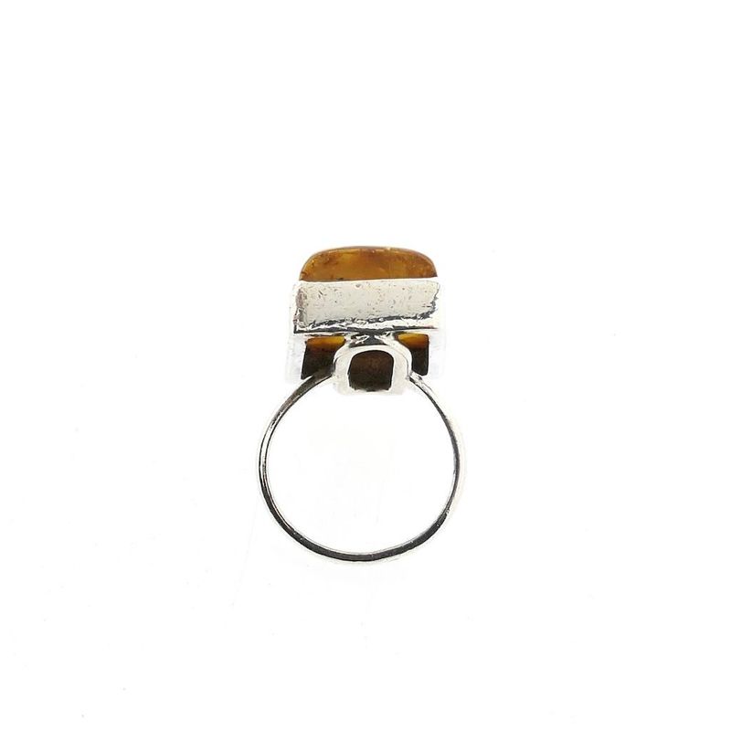 Image 5 of Silver ring with amber