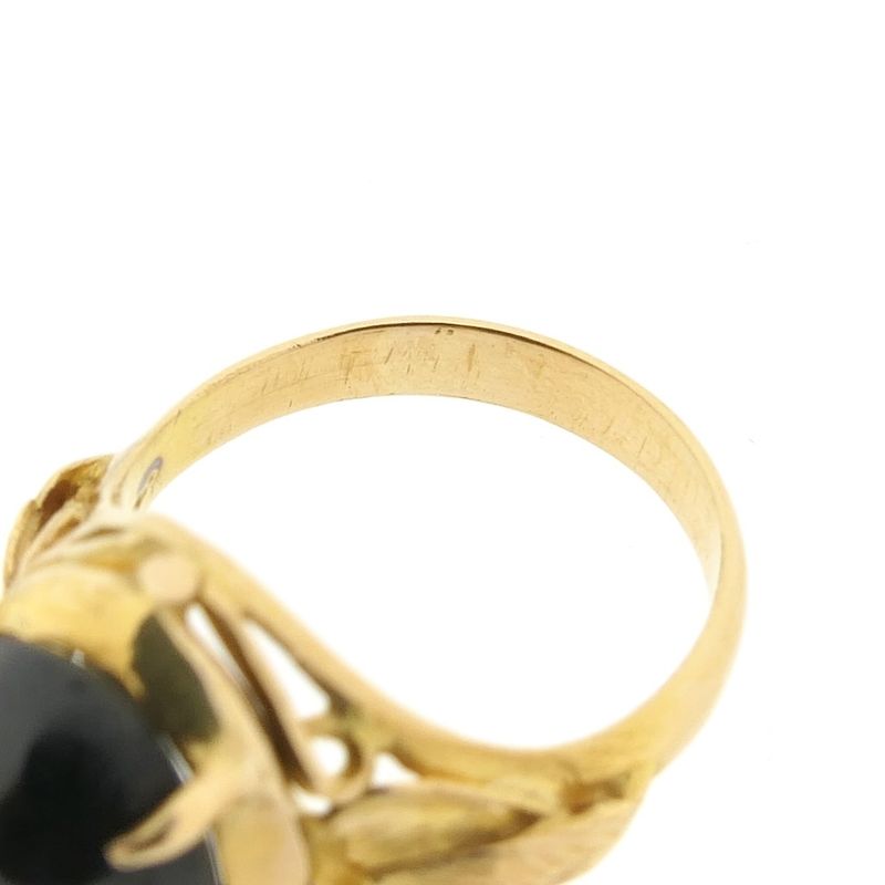 Image 8 of Gold ring with black labradorite