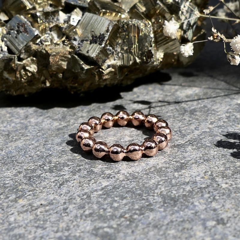 Image 2 of 18K Rose Gold Ring with Beads