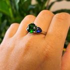 Image 4 of Silver ring with zirconia stones.