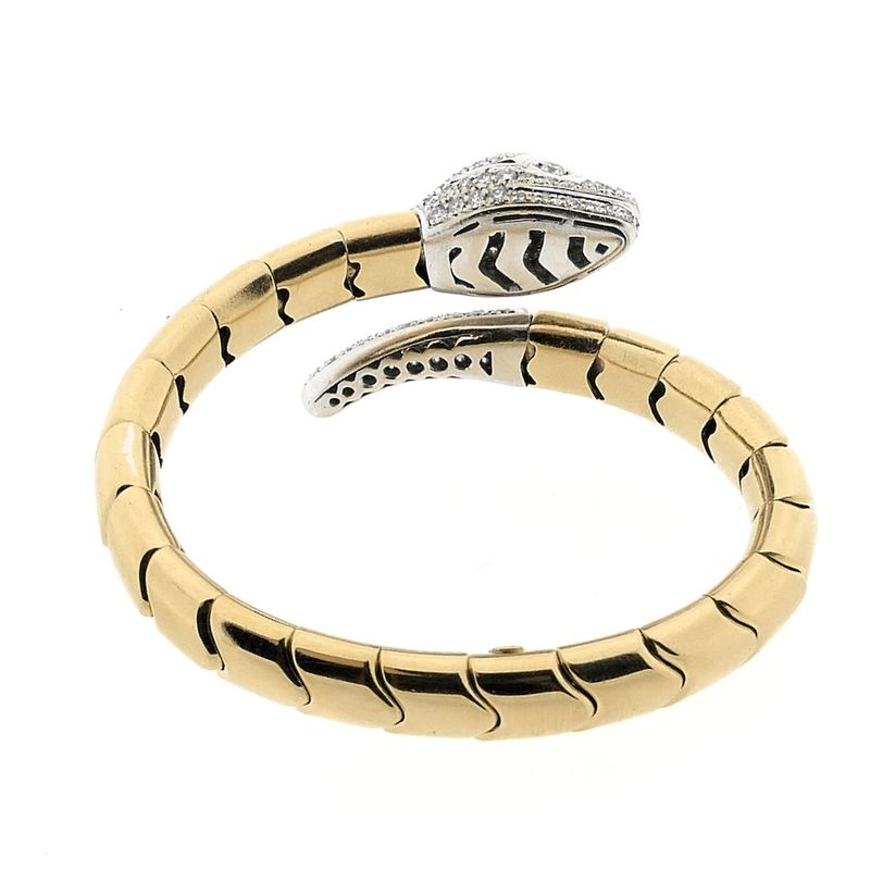 Image 3 of Leo Pizzo two-tone gold 'Serpentine' bracelet; Size XS