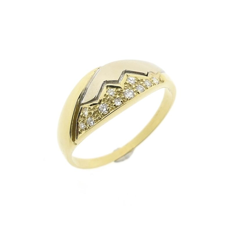 Image 1 of Two-tone gold ring with diamond; 0.075 ct.