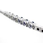 Image 5 of 18K white gold bracelet with sapphire and diamond (0.36 ct.) | 18.5 cm